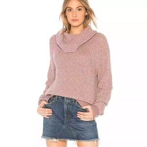 Free People By your side Cowl neck sweater in mauve